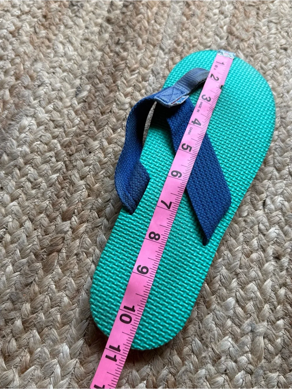 Vintage 90s 80s Reef Flip Flops Mens Blue Tea Nautical Thong Sandals Beach Pool